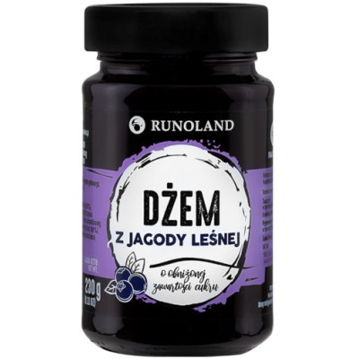 Runoland DŻEM z JAGODY LEŚNEJ niskosłodzony 240g