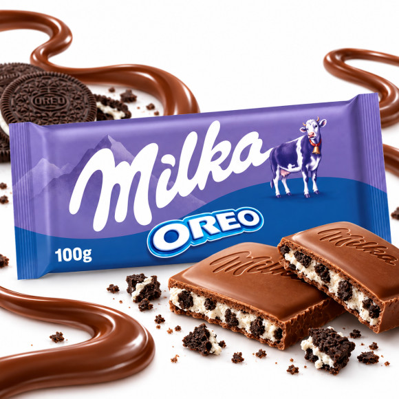 Milka CZEKOLADA MLECZNA OREO czekolada z chrupiącymi ciasteczkami 100G
