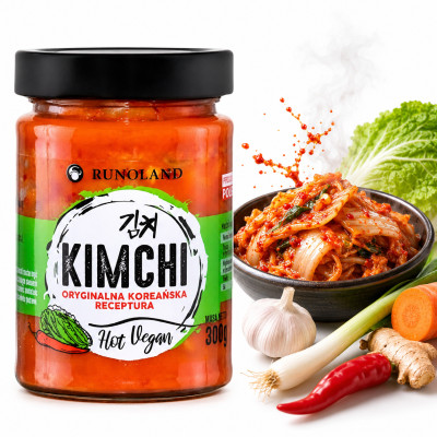 Runoland KIMCHI HOT VEGAN pekińska kapusta kiszona z przyprawami 300g