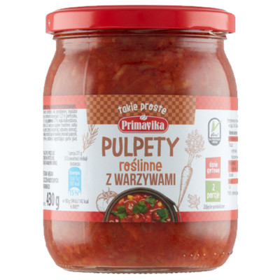 Primavika PULPETY ROŚLINNE Z WARZYWAMI 430g gotowe danie wegańskie