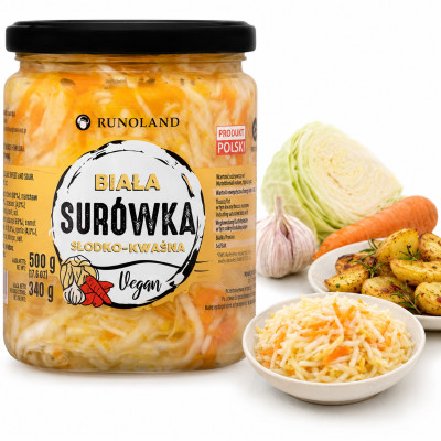 Runoland SURÓWKA BIAŁA vegan słodko kwaśna KAPUSTA 500g