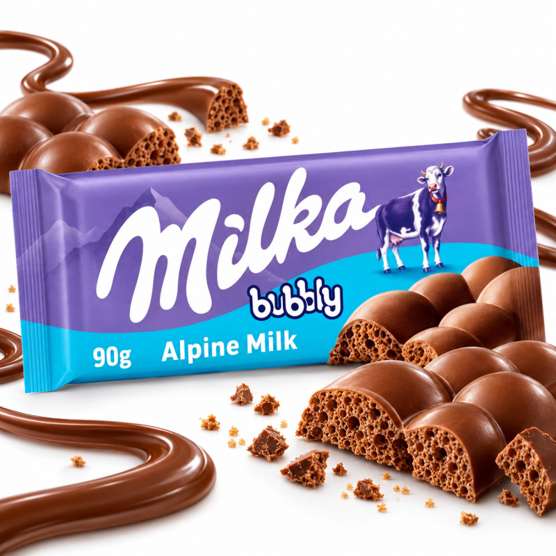Milka CZEKOLADA MLECZNA BUBBLY MILK czekolada bąbelkowa 90G