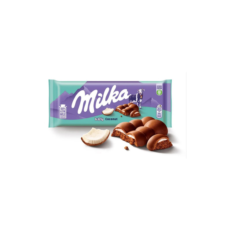 Milka CZEKOLADA MLECZNA BUBBLY MILK COCONUT czekolada bąbelkowa 97G