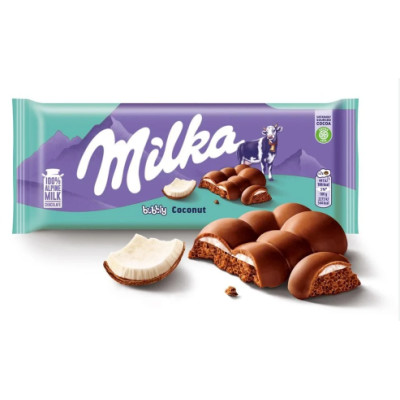 Milka CZEKOLADA MLECZNA BUBBLY MILK COCONUT czekolada bąbelkowa 97G