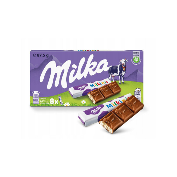 Milka CZEKOLADA MILKINIS mini czekoladki z nadzieniem  87,5G KRÓTKA DATA