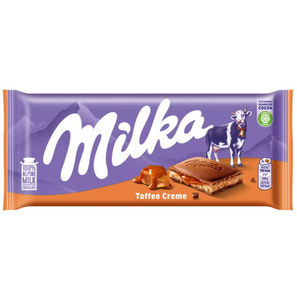 Milka CZEKOLADA MLECZNA z nadzieniem toffi TOFFEE CREAM 100G