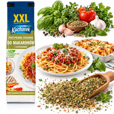 Kucharek PRZYPRAWA ZIOŁOWA XXL do makaronów zapiekanek bez glutaminianu 50g