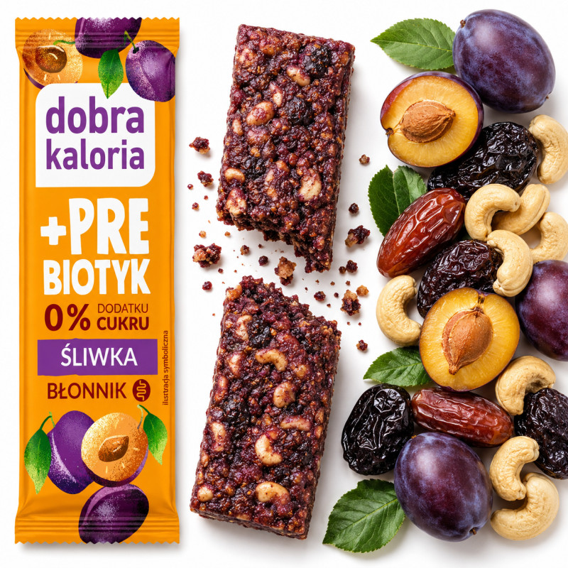 Dobra Kaloria BATON FUNKCJONALNY Z PREBIOTYKIEM zdrowa przekąska 35 G