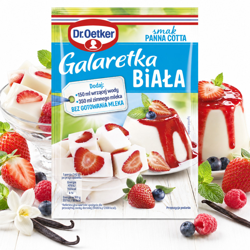 Dr.Oetker GALARETKA BIAŁA PANNA COTTA 70G tylko 113kcal w porcji