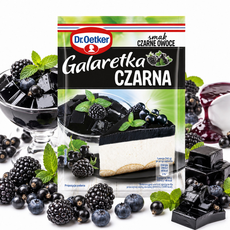 Dr.Oetker GALARETKA CZARNA PANNA COTTA 70G tylko 68 kcal w porcji