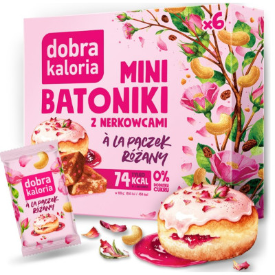 Dobra Kaloria MINI BATONIKI o smaku A LA PĄCZEK RÓŻANY bez cukru  102g