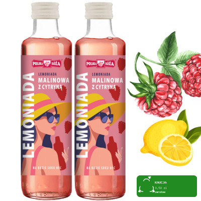 Polska Róża LEMONIADA MALINOWA Z CYTRYNĄ NA BAZIE SOKU NFC 250ml x 2 szt