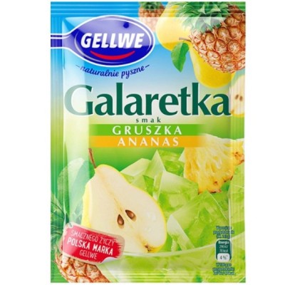 Gellwe GALARETKA podwójny smak GRUSZKA ANANAS 72g KRÓTKA
