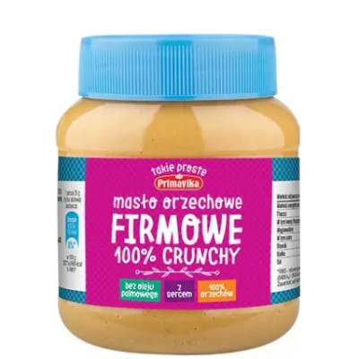 Primavika krem orzechowy PASTA ORZECHOWA FIRMOWA CRUNCHY 100% orzechów 350G
