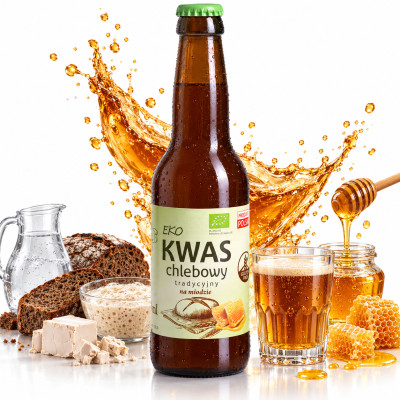 Eko-Natura KWAS CHLEBOWY EKOLOGICZNY na MIODZIE tradycyjny 330ml