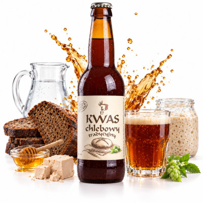 Eko-Natura KWAS CHLEB TRADYCYJNY z CHMIELEM z szyszkami chmielu 330ml