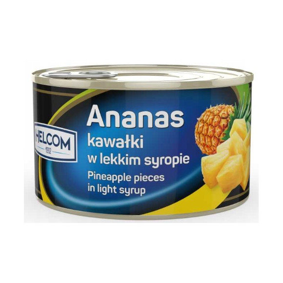 Helcom ANANAS KOSTKA KAWAŁKI W LEKKIM SYROPIE 227G