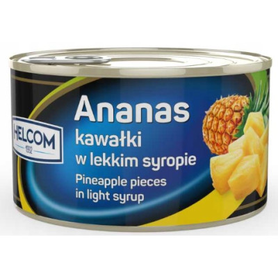 Helcom ANANAS KOSTKA KAWAŁKI W LEKKIM SYROPIE 227G