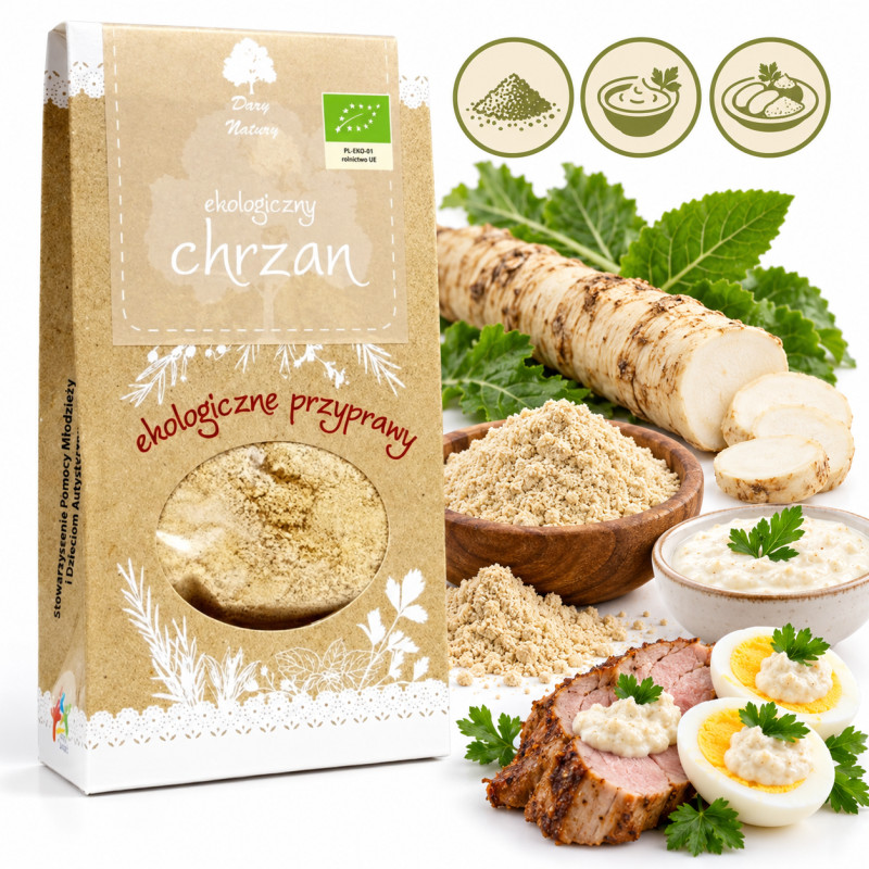 Dary Natury CHRZAN SUSZONY mielony EKO 40g przyprawa