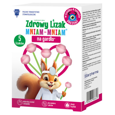 Starpharma ZDROWY LIZAK NA GARDŁO MALINOWY tymianek szałwia 5 szt KARTONIK