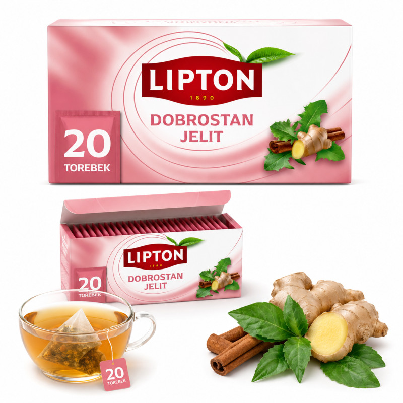 Lipton HERBATA ZIOŁOWA DOBROSTAN JELIT + BIOTYNA mniszek biotyna 20 SASZ.