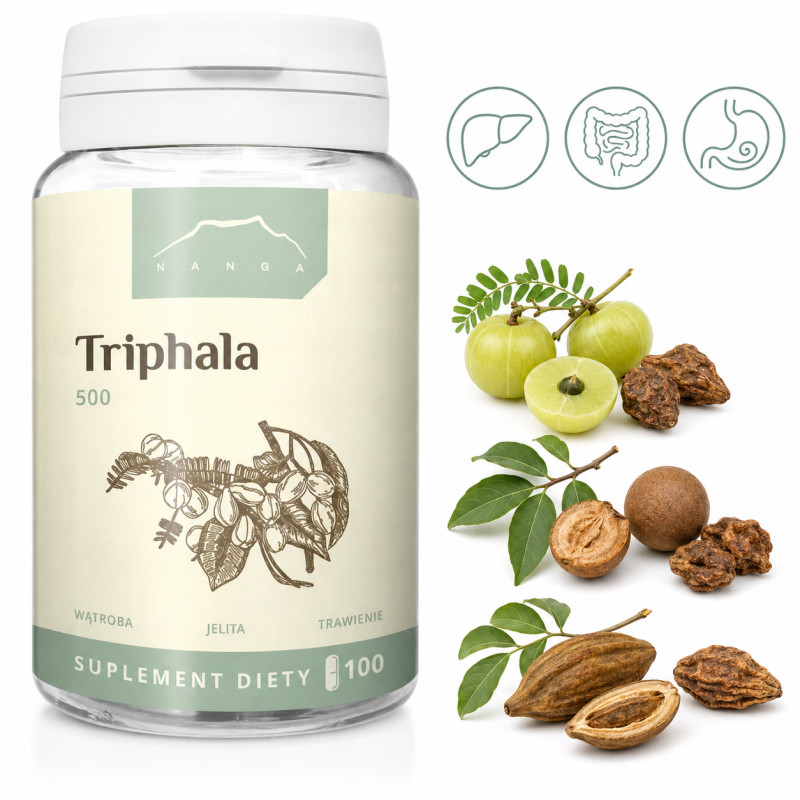 Nanga TRIPHALA 500mg 100kaps wsparcie ZDROWIE JELIT WĄTROBA ODPORNOŚĆ