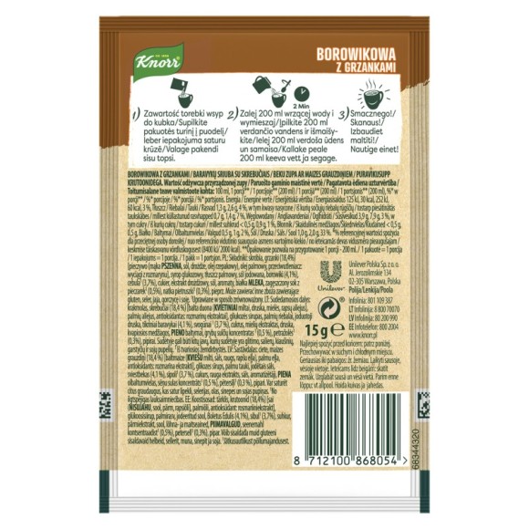 KNORR GORĄCY KUBEK BOROWIKOWA Z GRZANKAMI 15G
