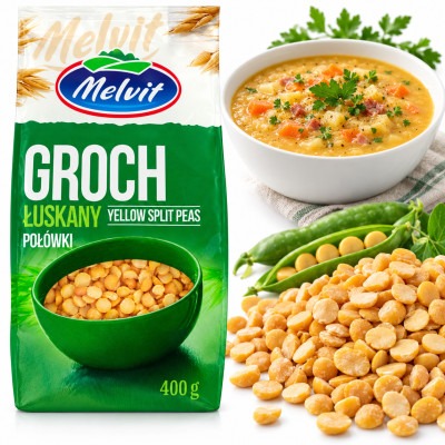 Melvit GROCH ŁUSKANY POŁÓWKI 400G