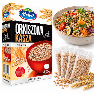 Melvit KASZA ORKISZKOWA PREMIUM 4x100G torebki