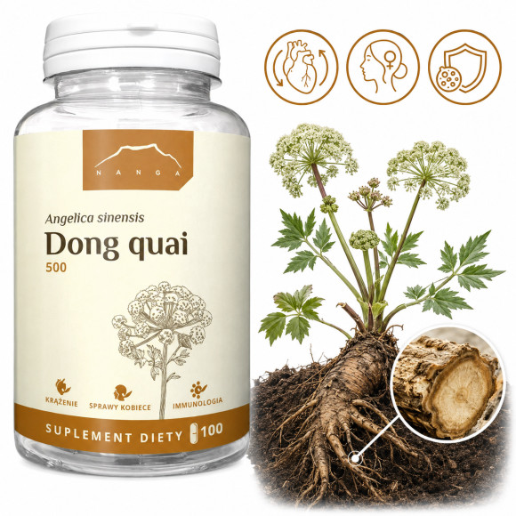Nanga DONG QUAI 500mg 100 kapsułek DZIĘGIEL CHIŃSKI wsparcie LIBIDO NASTRÓJ
