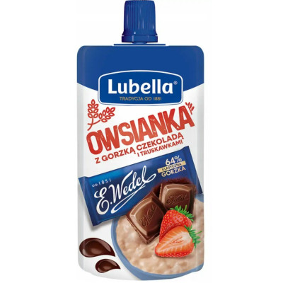Lubella OWSIANKA z GORZKĄ CZEKOLADĄ WEDEL i TRUSKAWKAMI 100ml KRÓTKA DATA