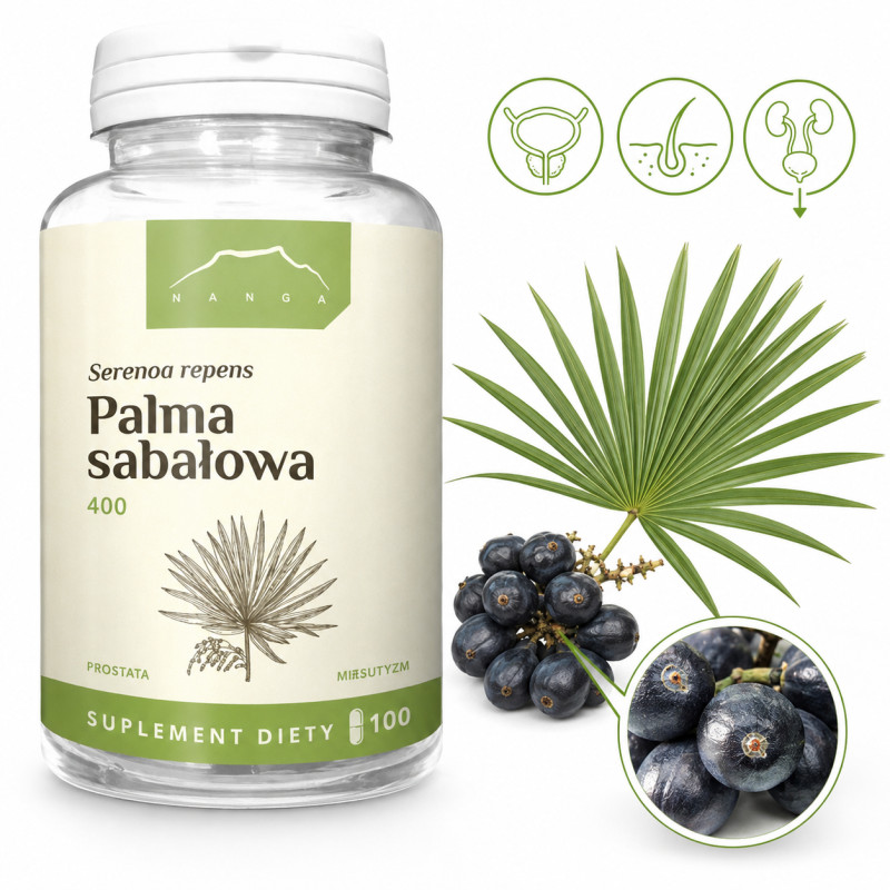 Nanga PALMA SABAŁOWA 400mg 100 kapsułek wsparcie PROSTATA HIRSUTYZM