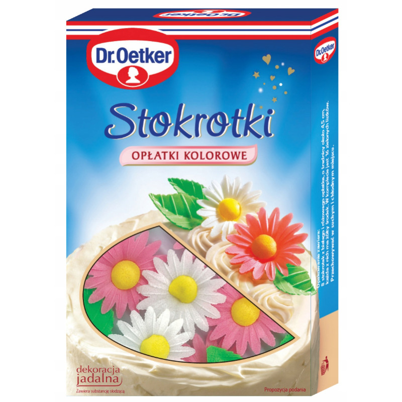 Dr.Oetker STOKRTOKI OPŁATKI JADALNE 8 KWIATKÓW 16 LISTKÓW
