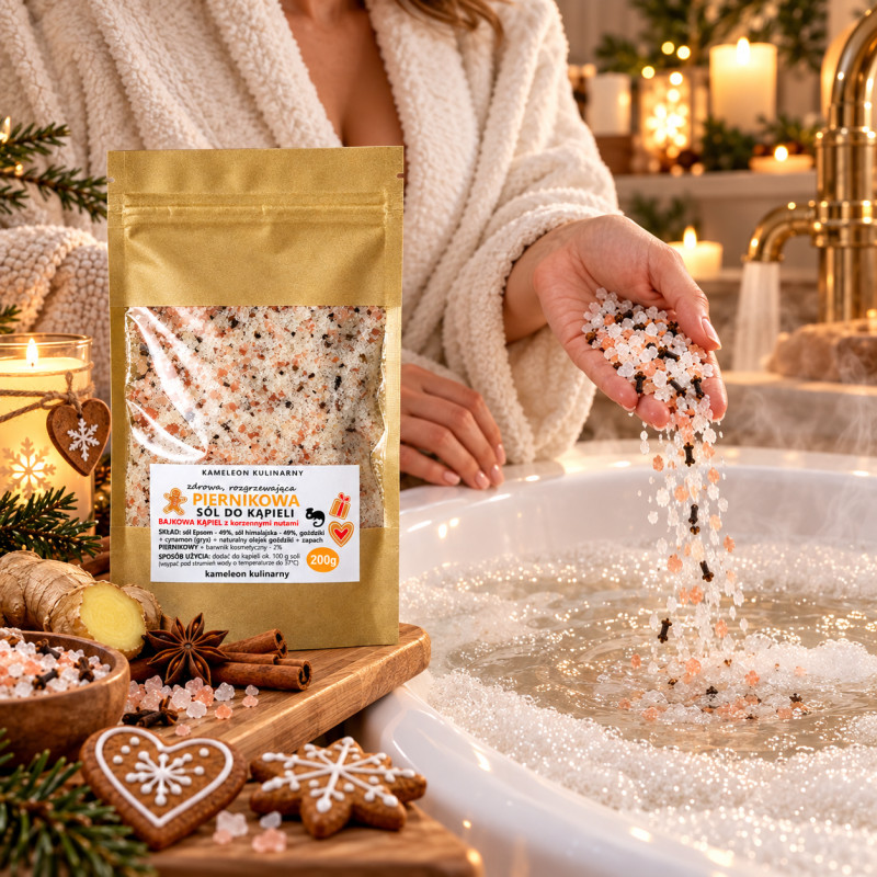 KAMELEON KULINARNY pachnąca PIERNIKOWA SÓL DO KĄPIELI korzenna 200g