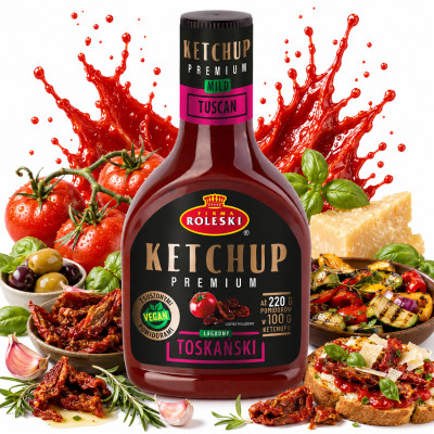 Roleski KETCHUP PREMIUM TOSKAŃSKI aż 220G pomidorów w 100G produktu 465G