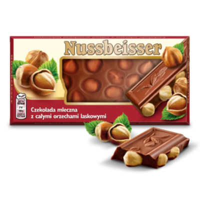 ALPEN GOLD CZEKOLA .MLECZNA z CAŁYMI ORZECHAMI NUSSBEISSER 100G