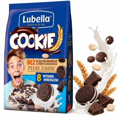 Lubella MLEKOŁAKI COOKIE płatki czekoladowo-waniliowe 200G