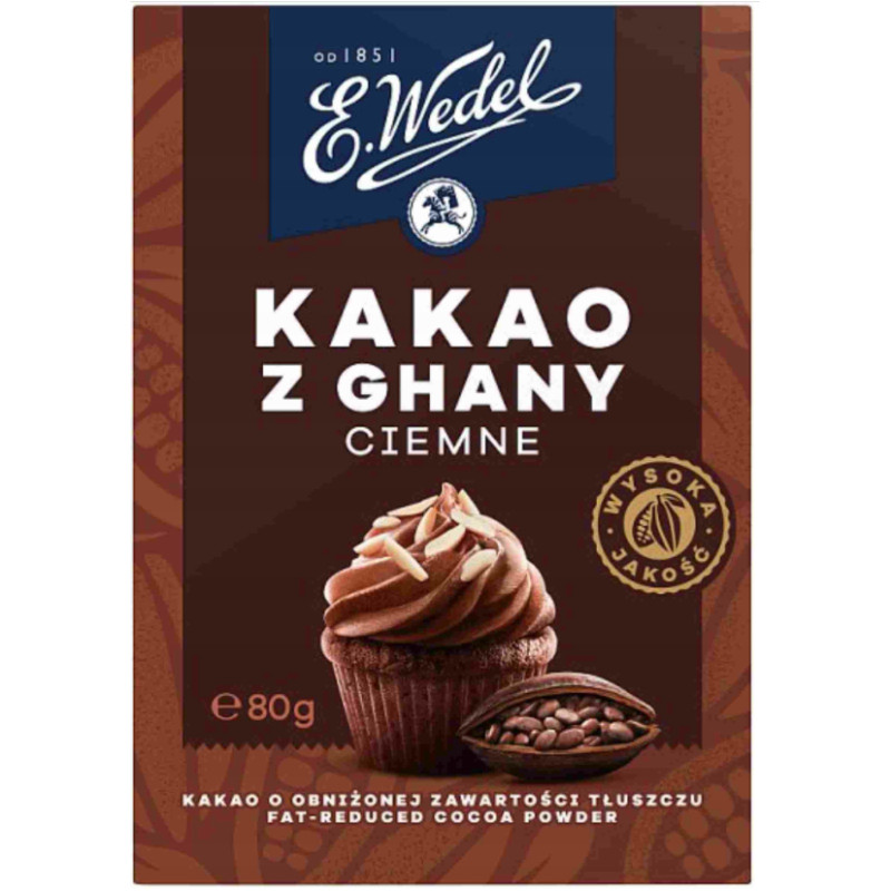 Wedel KAKAO Z GHANY CIEMNE obniżona zawartość tłuszczu 80G