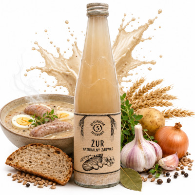 Oryginalny sok ŻUR NATUALNY ZAKWAS DOMOWY  bez konserw. 500ML KRÓTKA DATA