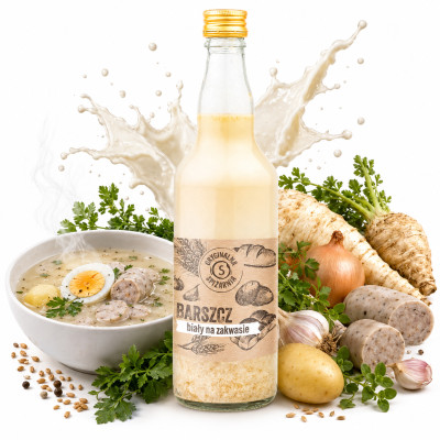ORYGINALNY SOK BARSZCZ BIAŁY NA ZAKWASIE 500ML wielkanoc
