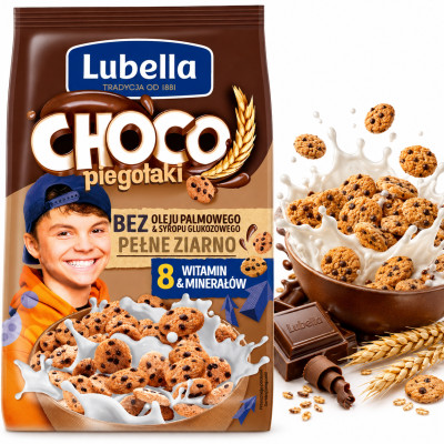 Lubella MLEKOŁAKI PIEGOŁAKI płatki śniadaniowe czekoladowe zbożowe 250g