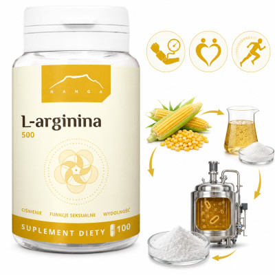 Nanga L-ARGININA 500mg 100kaps wsparcie CIŚNIENIE PRZEPŁYW KRWI