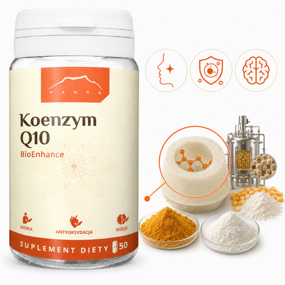 Nanga KOENZYM Q10 BioEnhance 600mg 50kaps wsparcie ENERGIA ZDROWA SKÓRA