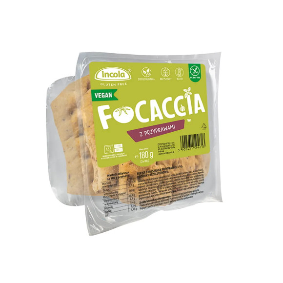 Incola BEZGLUTENOWE BUŁKI FOCACCIA Z PRZYPRAWAMI 180G