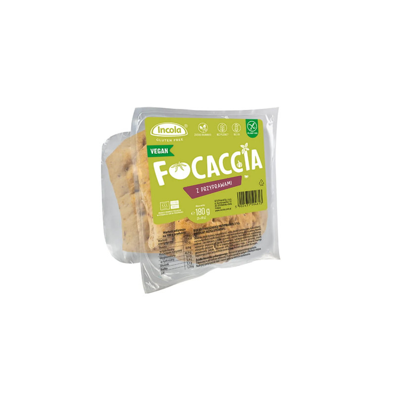 Incola BEZGLUTENOWE BUŁKI FOCACCIA Z PRZYPRAWAMI 180G