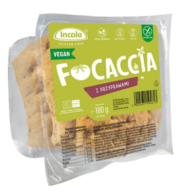 Incola BEZGLUTENOWE BUŁKI FOCACCIA Z PRZYPRAWAMI 180G