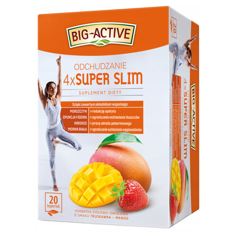 BIG-ACTIVE herbata funkcjonalna 4xSUPER SLIM ODCHUDZANIE 20 kopertek