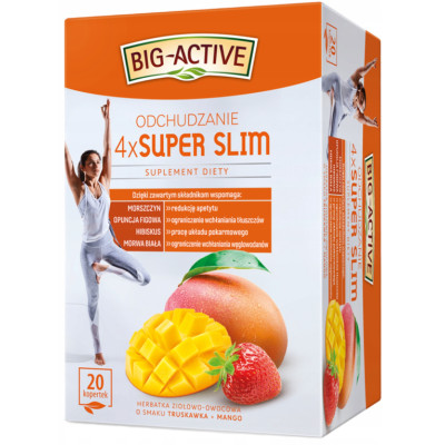 BIG-ACTIVE herbata funkcjonalna 4xSUPER SLIM ODCHUDZANIE 20 kopertek