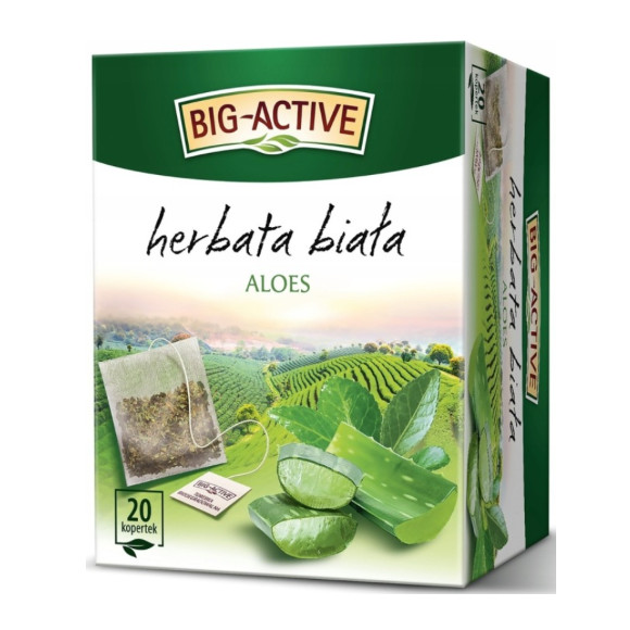 BIG-ACTIVE HERBATA BIAŁA Z ALOESEM ALOES ekspresowa 20 kopertek