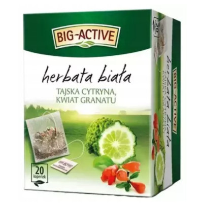 BIG-ACTIVE HERBATA BIAŁA Z TAJSKĄ CYTRYNĄ I KWIATEM GRANATU 20 kopertek